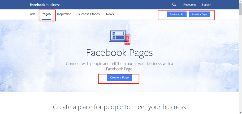 Facebook business page