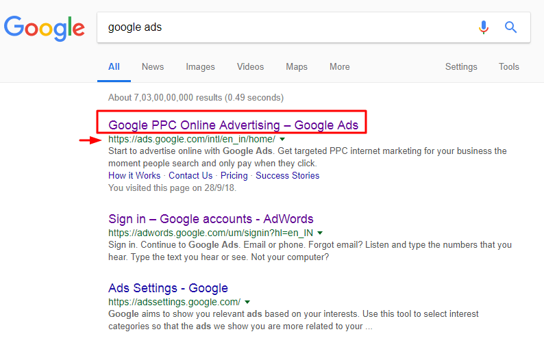 google keyword planner-sign up